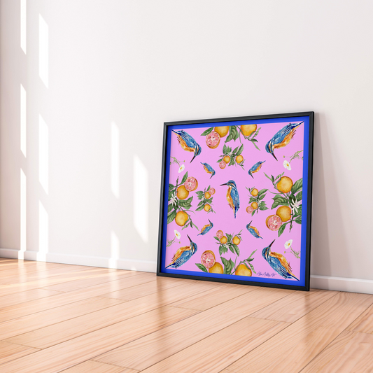 Botanical Kingfisher | Pink Limited Edition