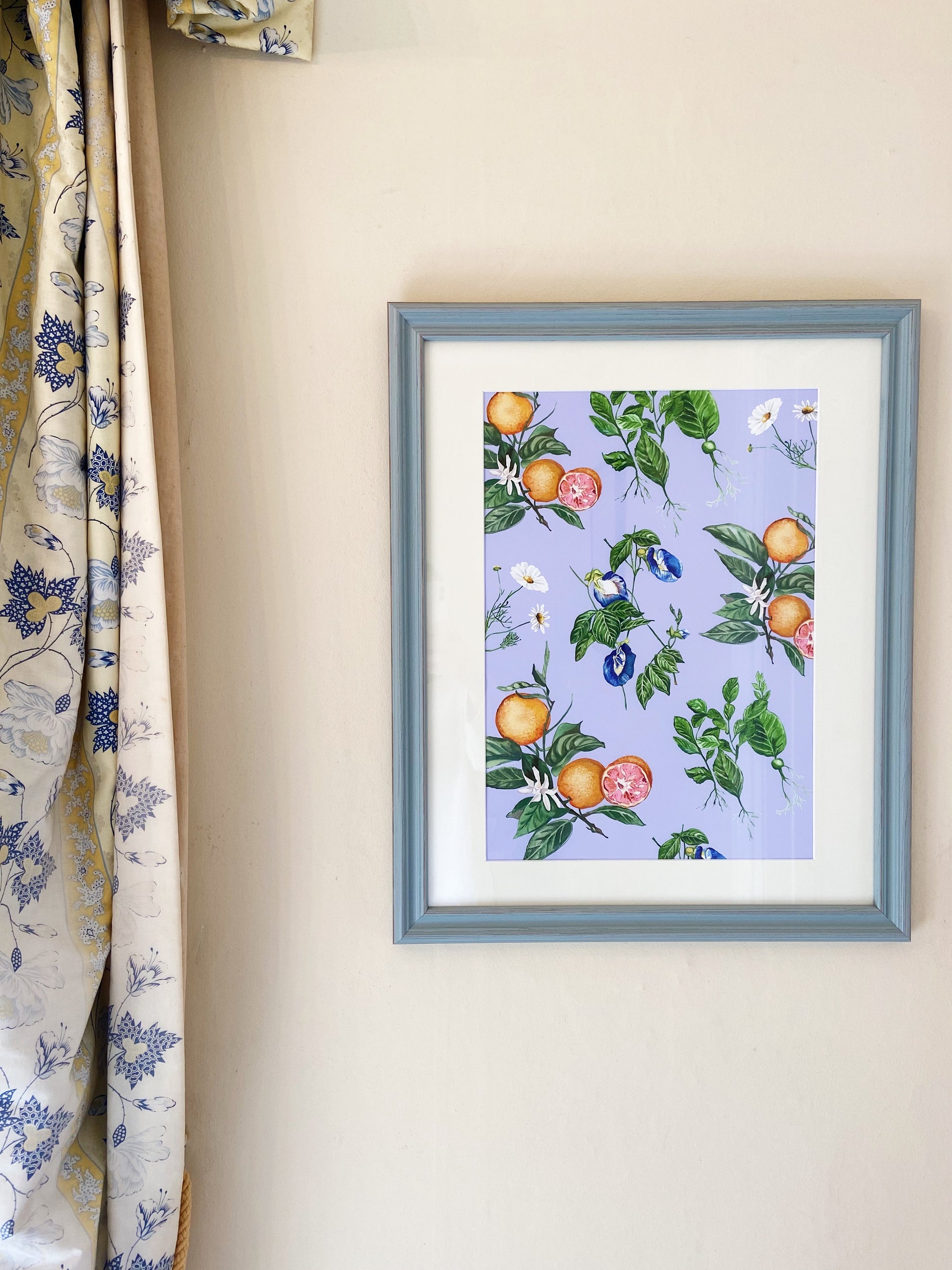 botanical blue print art 