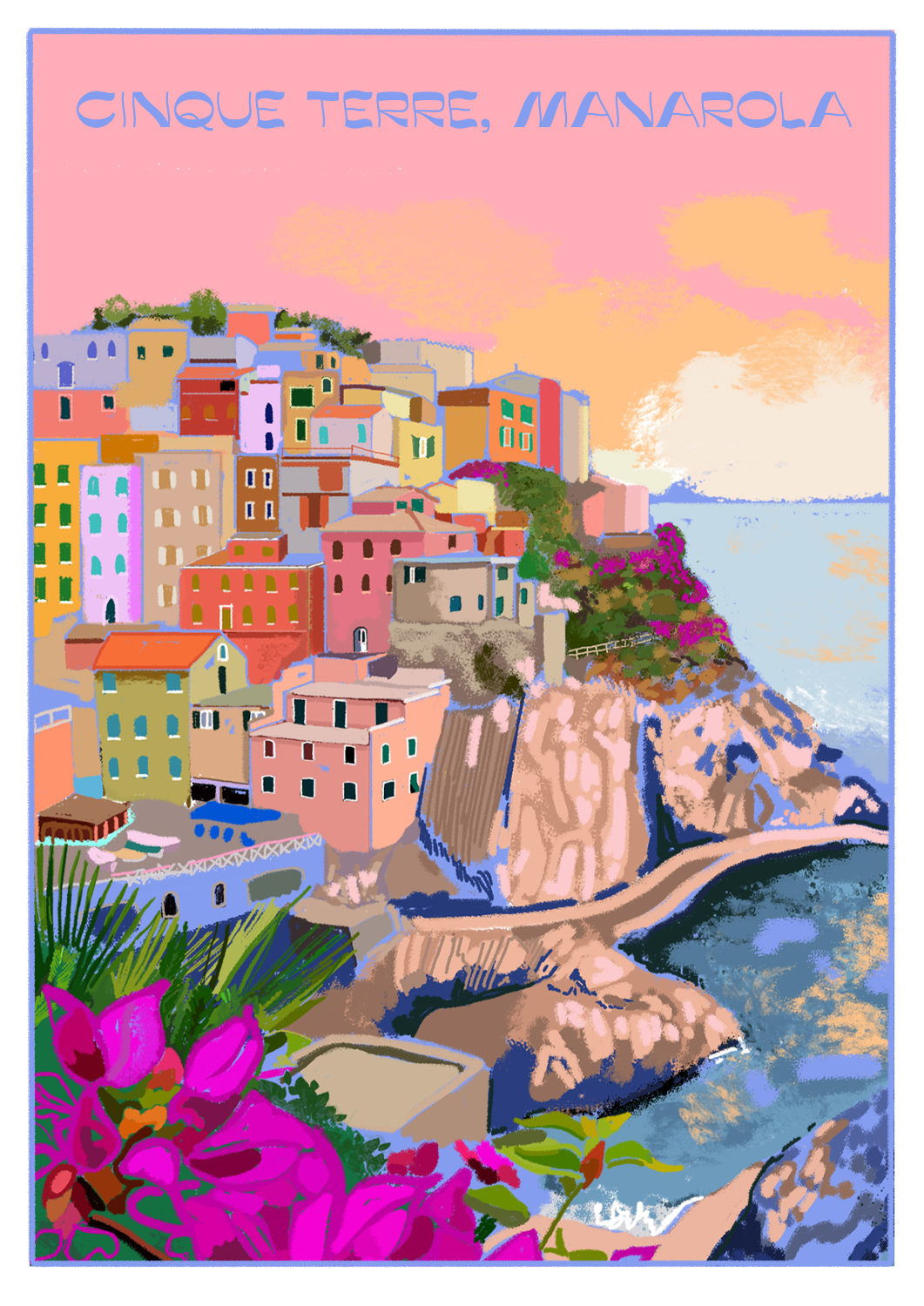 Retro Landscape Prints of Italy